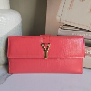 Vintage Yves Saint Laurent Large Leather Continental Flap Wallet